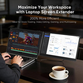 VueForge Laptop Screen Extender plug-and-play connection via USB-C or HDMI