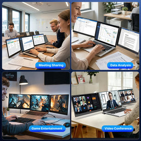 VueForge privacy-friendly screens rotate to protect content in public spaces.