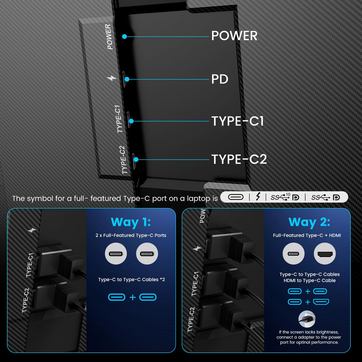 VueForge two cables plug-and-play image shows easy setup without drivers or extra cables.