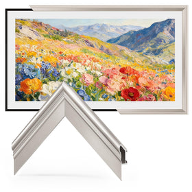 VueFrame 65-inch Deco Bezel front view enhances framed art look.