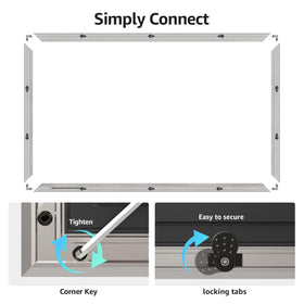 VueFrame 65-inch Deco Bezel on wall decorates and frames the TV.