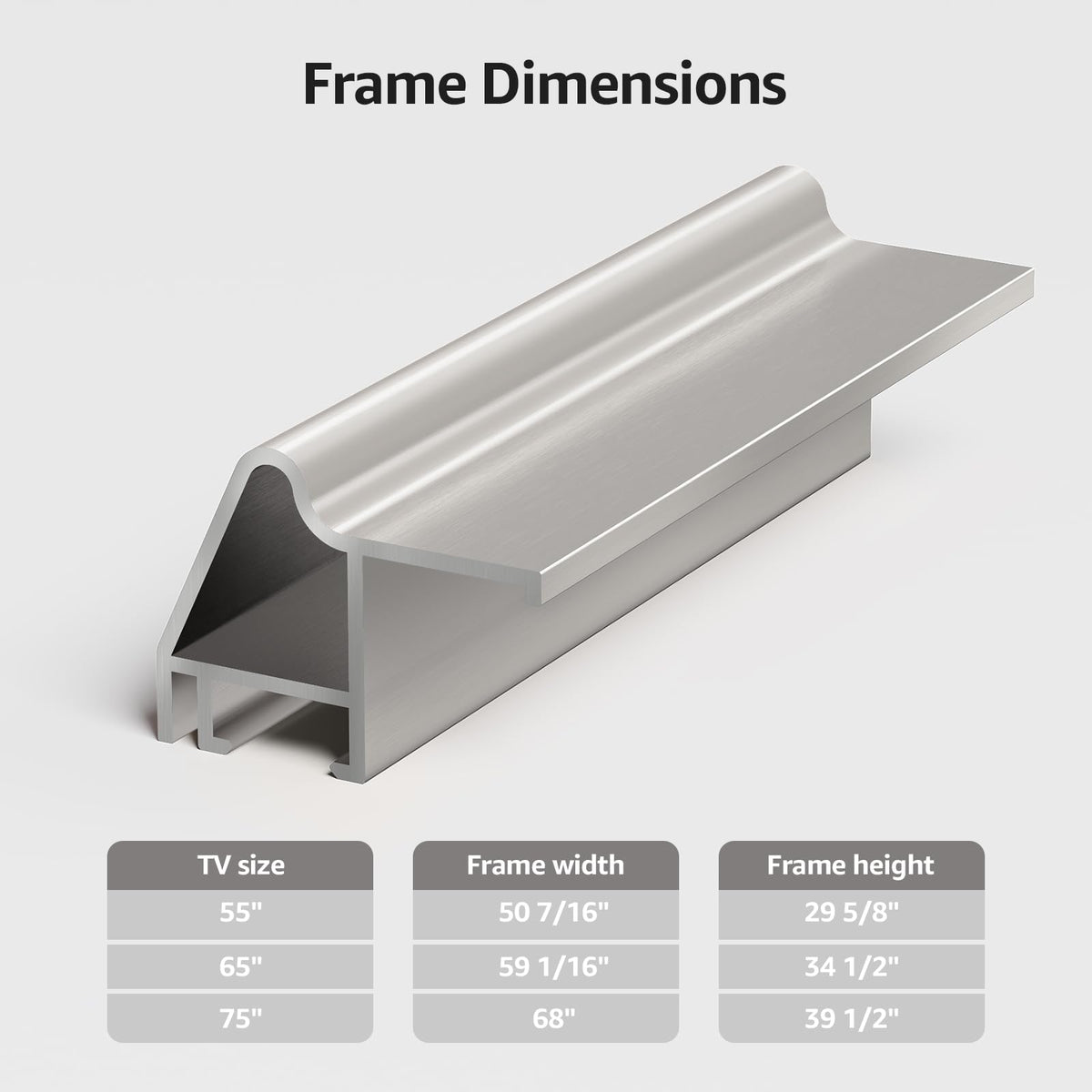 VueFrame Deco Alloy Bezel 75-inch installation showcases quick, tool-free mounting experience.