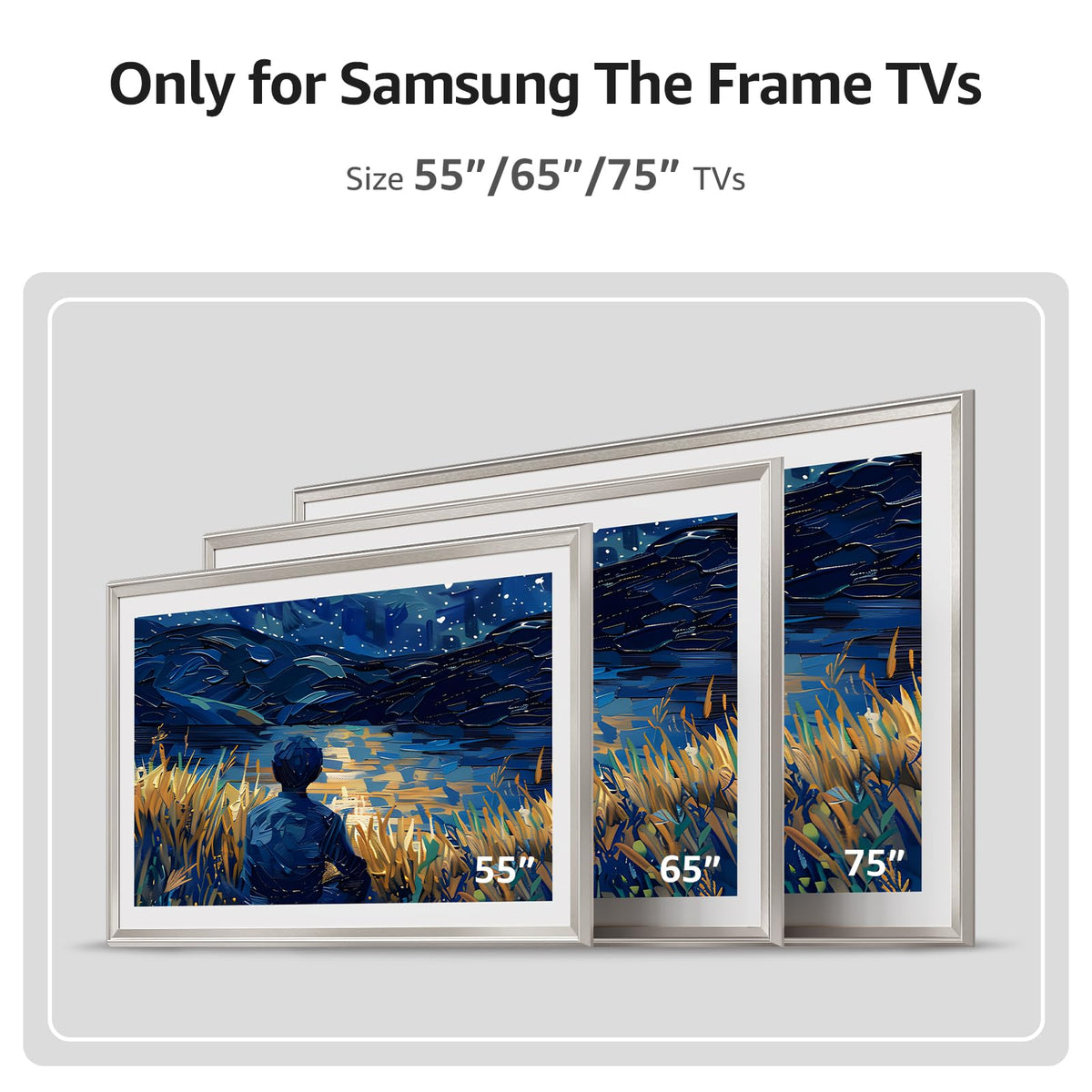 VueFrame Deco Alloy Bezel on TV demonstrates seamless integration with modern living room decor.