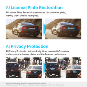 Vueroid S1 AI license plate restoration enhances unclear footage