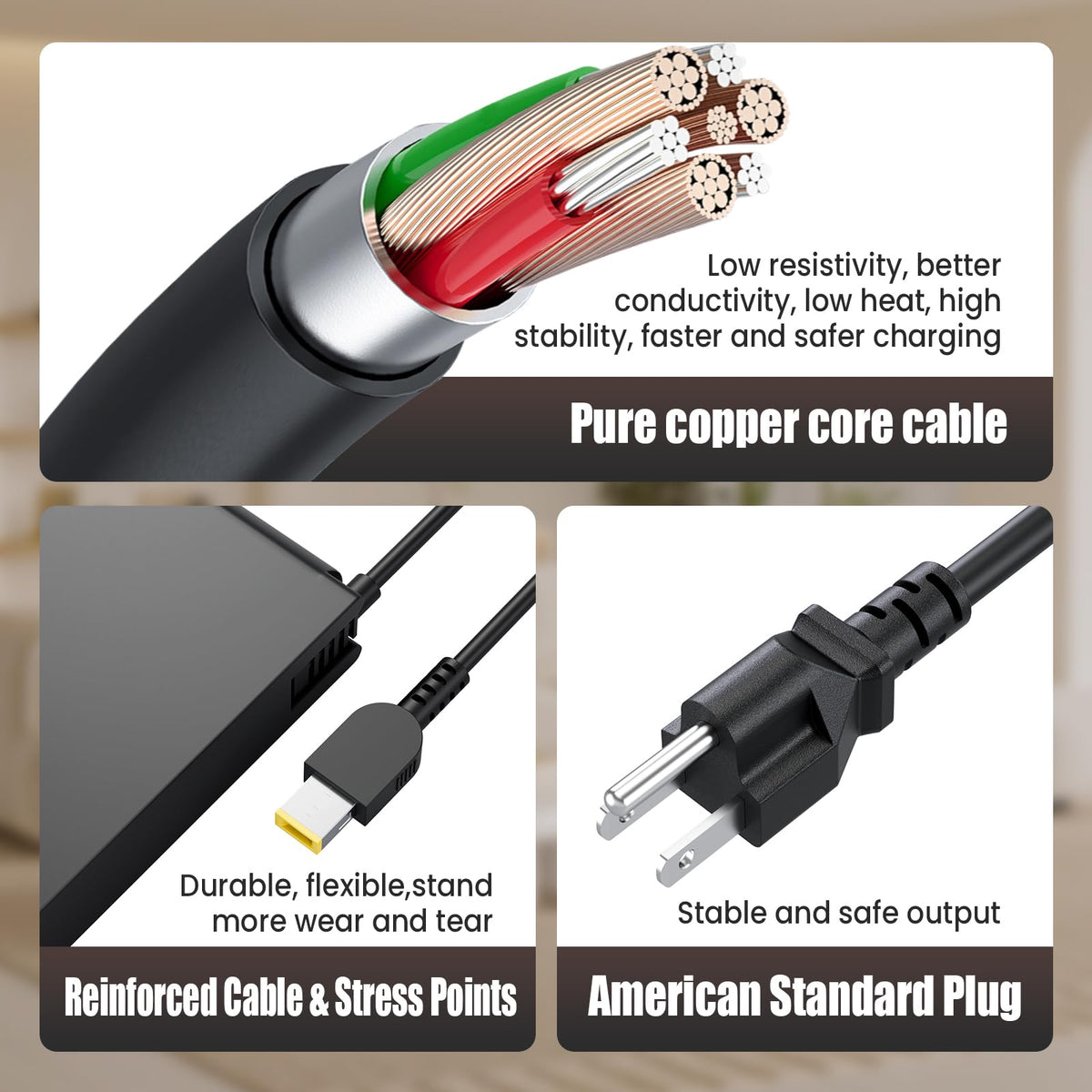 VUOHOEG 100–240V global input enables worldwide charging.