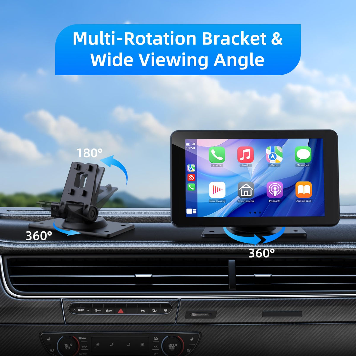 VUKARUAL lifestyle view in a car showing safer hands-free driving