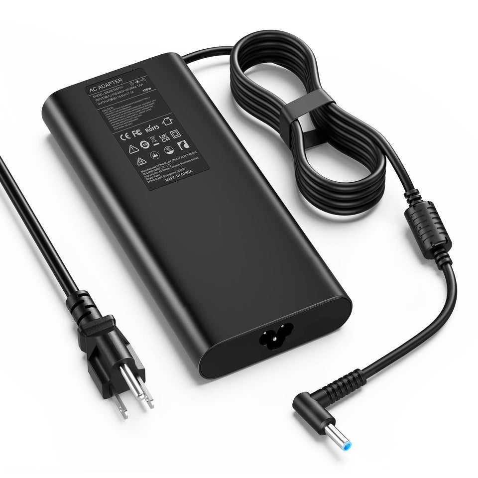 VUOHOEG 150W charger for HP OMEN 15-17 on desk powering gaming session