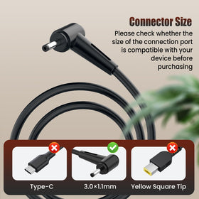 VUOHOEG 3.0mm x 1.1mm round connector close-up ensuring correct fit benefit
