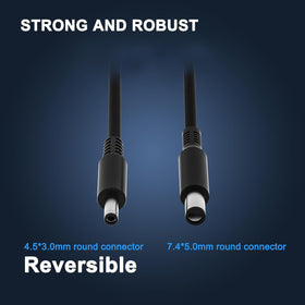 VUOHOEG closeup of 4.5mm plug showing precise tip for secure Dell connection benefit reliable charging