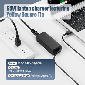 VUOHOEG 65W charger delivers steady power to Lenovo ThinkPad T450 on the go.