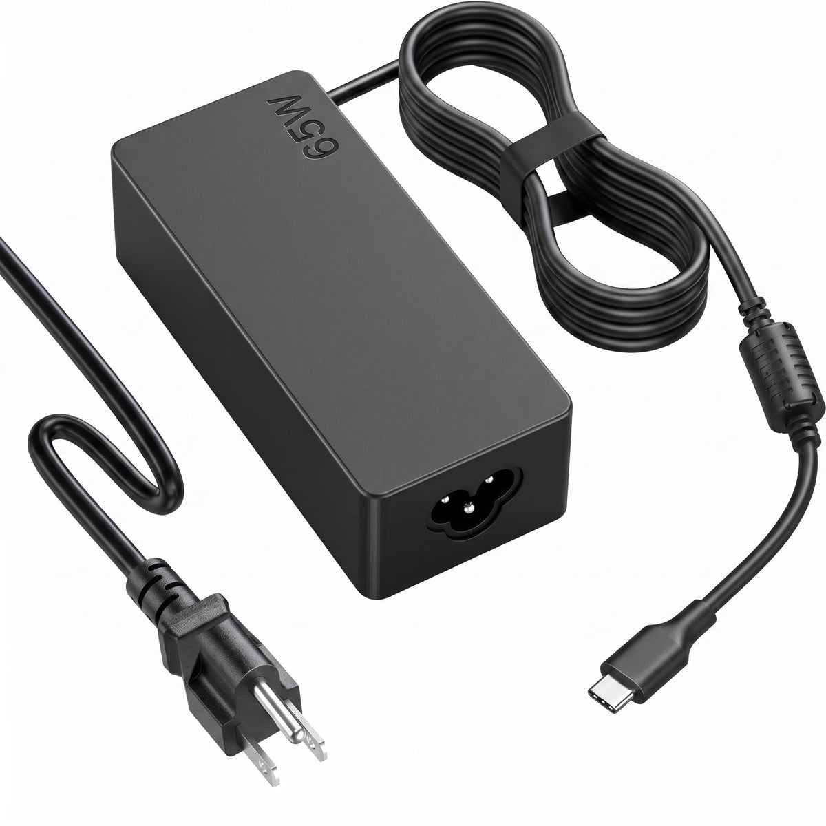 VUOHOEG 65W USB-C charger in use powering LG Gram for daily tasks.