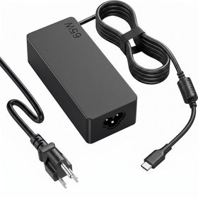 VUOHOEG 65W USB-C charger in use powering LG Gram for daily tasks.