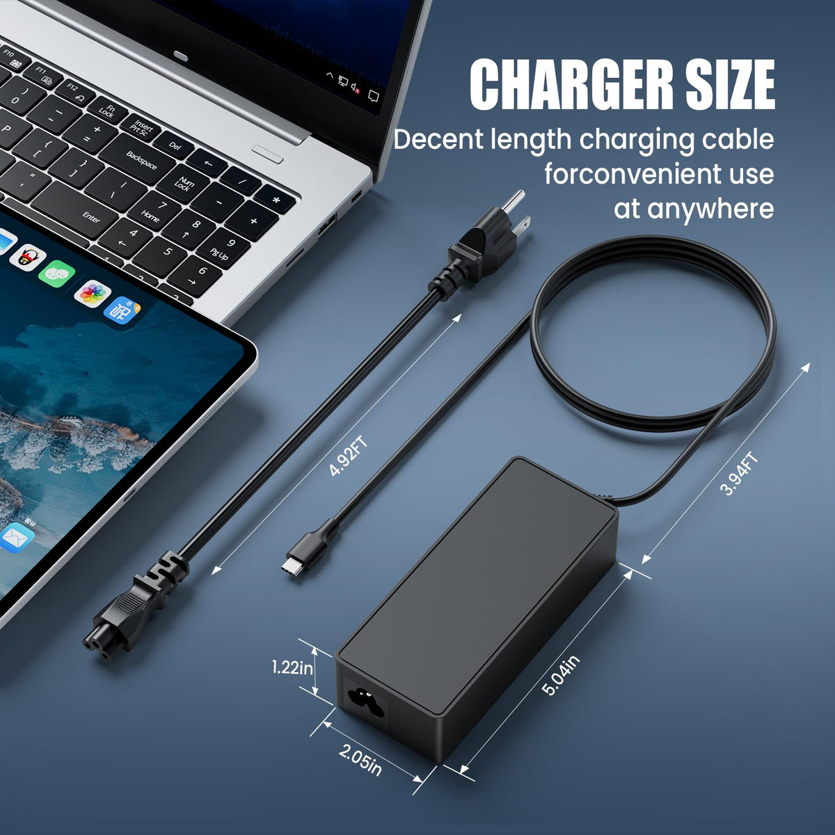 VUOHOEG 90W adapter with included AC power cord.
