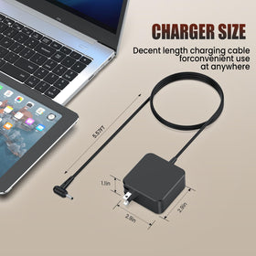 VUOHOEG adapter beside 13,14,15,17 inch laptops illustrating size scale benefit