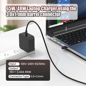 VUOHOEG adapter paired with full-length power cord for immediate use benefit