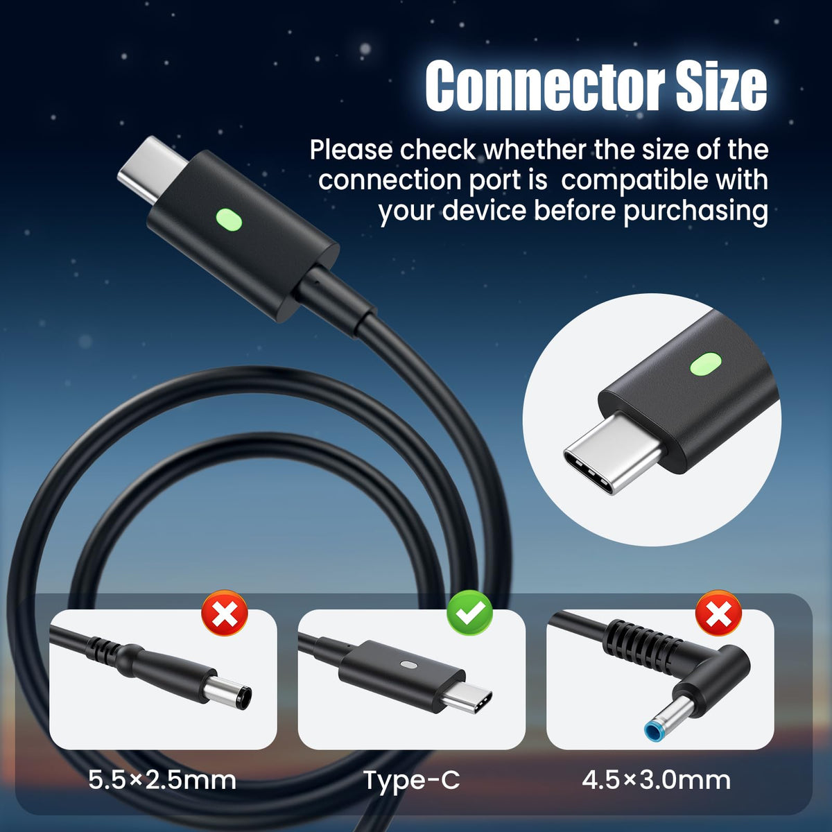 VUOHOEG 5A E-Marker USB-C cable close detail ensuring full 130W current