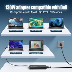 VUOHOEG charger plugged into Dell XPS during work for steady fast charging