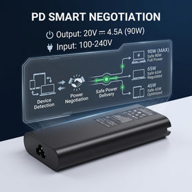 VUOHOEG close-up of USB‑C PD port highlighting secure connection and fast power