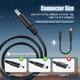 VUOHOEG Dell adapter showing the small tip for compatible models