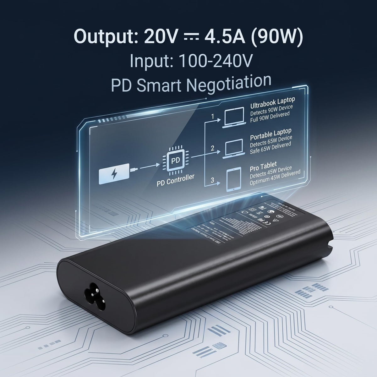 VUOHOEG connected to a Dell laptop illustrating fast PD charging in use
