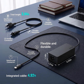 Office desk setup featuring VUOHOEG charger delivering stable daily power.