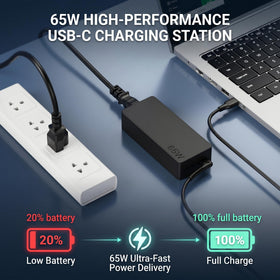 Protective features highlighted on VUOHOEG charger ensure safe charging.