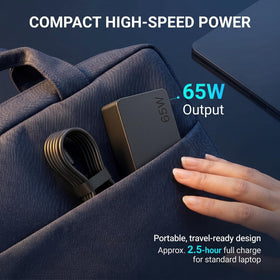 Slim profile of the VUOHOEG charger shown on a desk.