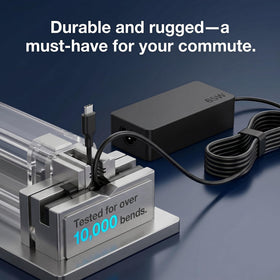 Compact, travel-ready charger with AC cord for on-the-go work.
