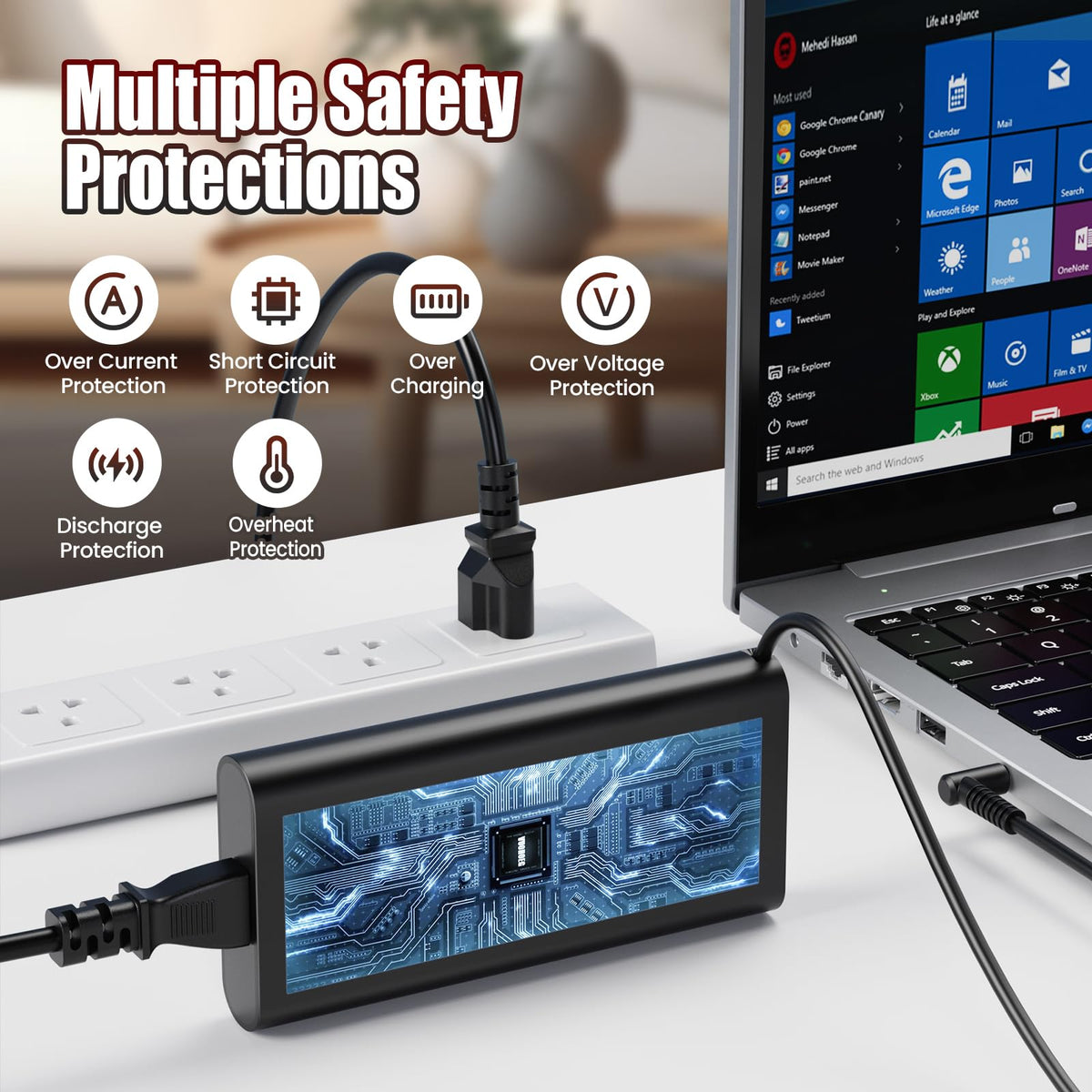 VUOHOEG charger powering ZBook Fury 15/17 during work