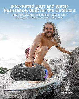 VUOPAX IP65 waterproof and dustproof design, ideal for poolside, beach, and campsite use.