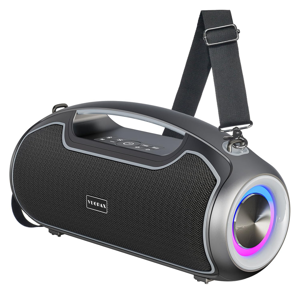 VUOPAX upgrade portable Bluetooth speaker outdoors, delivering room-filling sound for parties and gatherings.