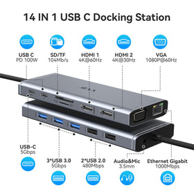 VVB close-up of HDMI and VGA ports delivering dual-monitor flexibility