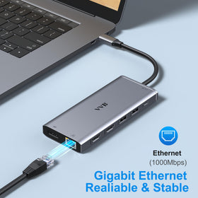 VVB Ethernet and 3.5mm audio ports detail for stable network and wired headset use