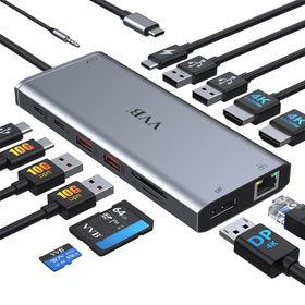 VVB docking station front view showing full port array and expanded workstation benefits
