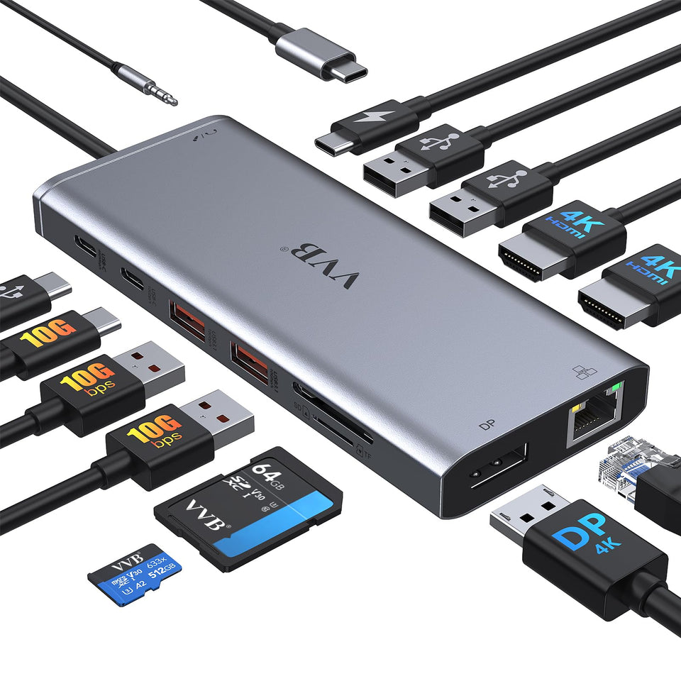 VVB docking station front view showing full port array and expanded workstation benefits