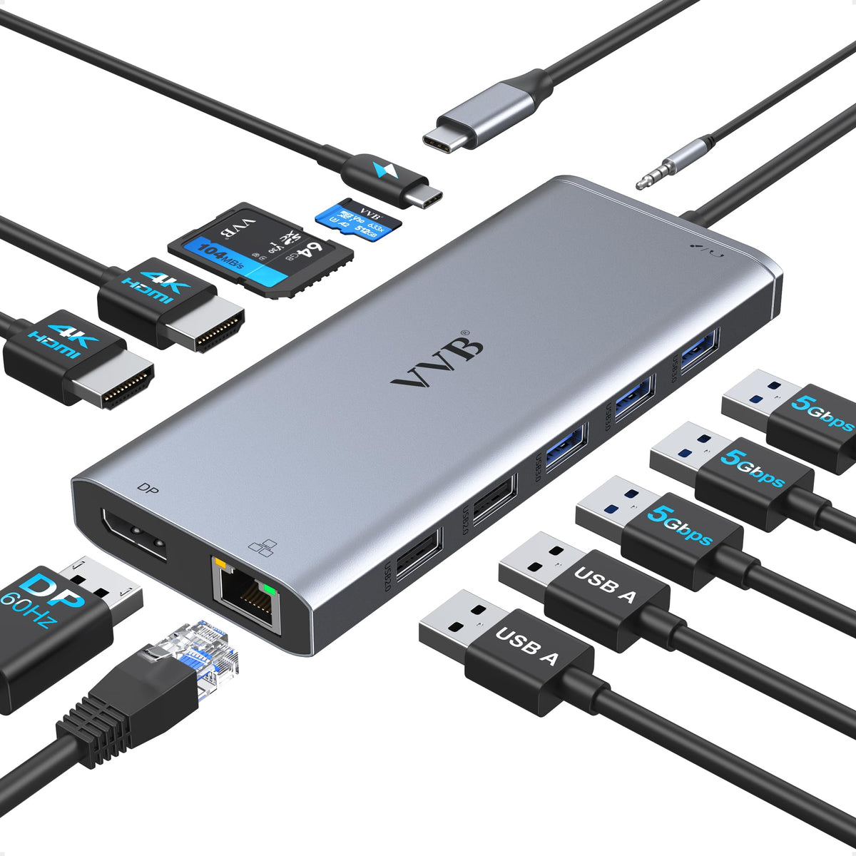 VVB dock front view showing full port array and compact design benefit