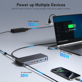 VVB USB C Docking Station SD/TF slots for quick media transfer