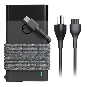 VVOX347 65W USB-C charger close-up showing compact design for fast charging.