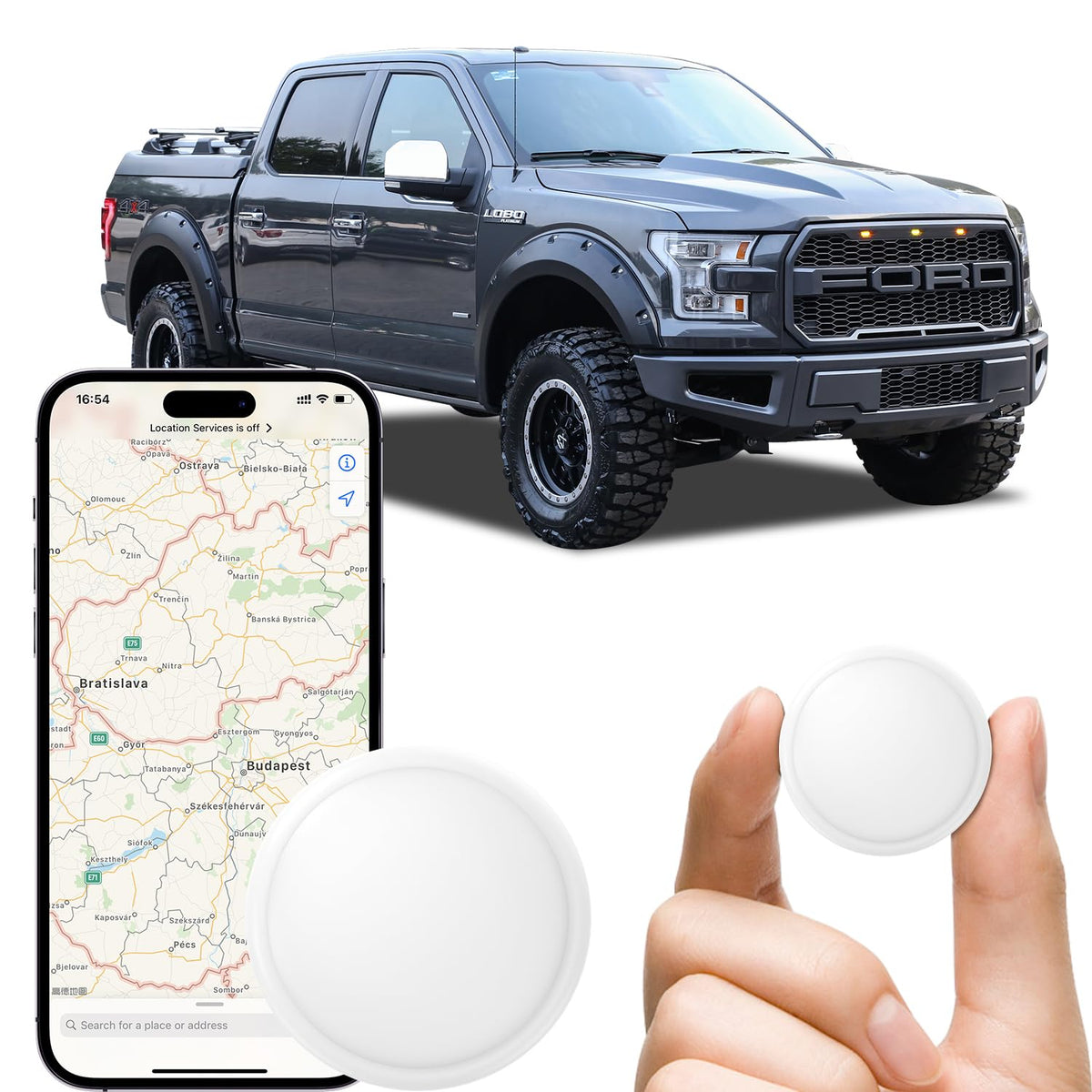 VVyL GPS Tracker with magnetic car mount for secure vehicle tracking