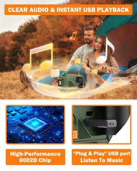 VXF Solar Hand Crank Emergency Radio for outdoor use in rugged environments.
