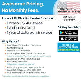 Vyncs global coverage supports vehicles across 200+ countries.