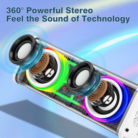 Close up of Vythorq V8 showing five LED lighting modes for customizable ambience