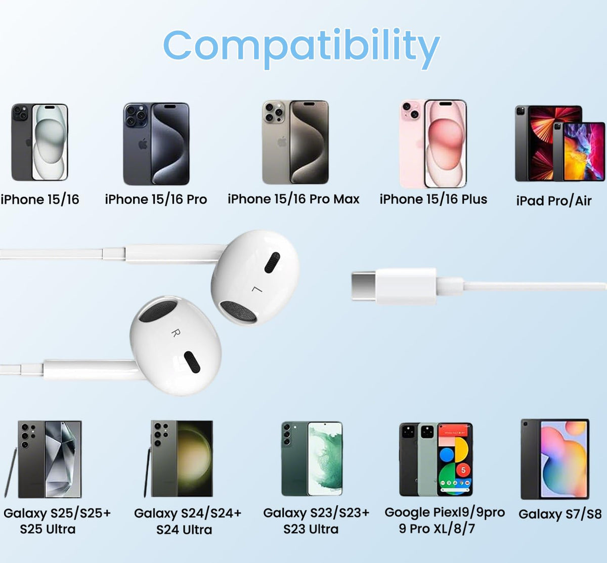 VZZBOO earbuds plugged into iPhone showing clear wired audio connection
