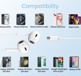 VZZBOO earbuds plugged into iPhone showing clear wired audio connection