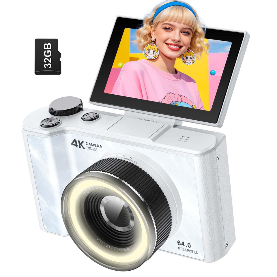W & O camera front view showing buttons and compact design for easy use