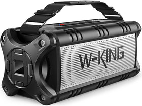 W-KING 90W Max Bluetooth Speaker front view showing bold sound and rugged build for outdoors