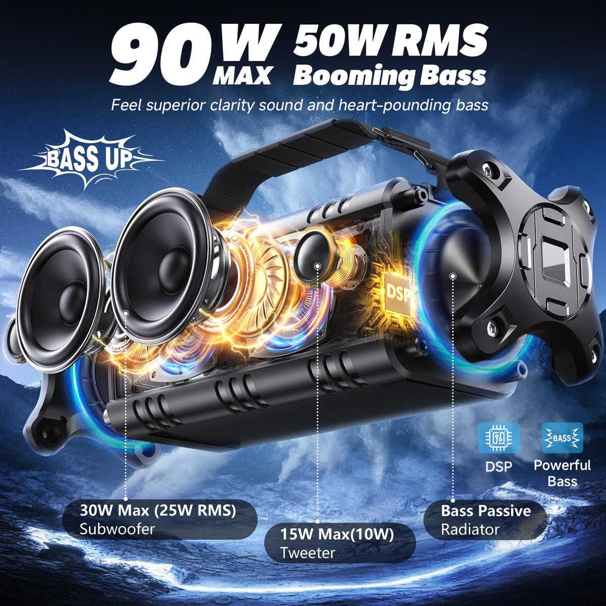 W-KING side profile highlights rugged grip and portability for camping trips
