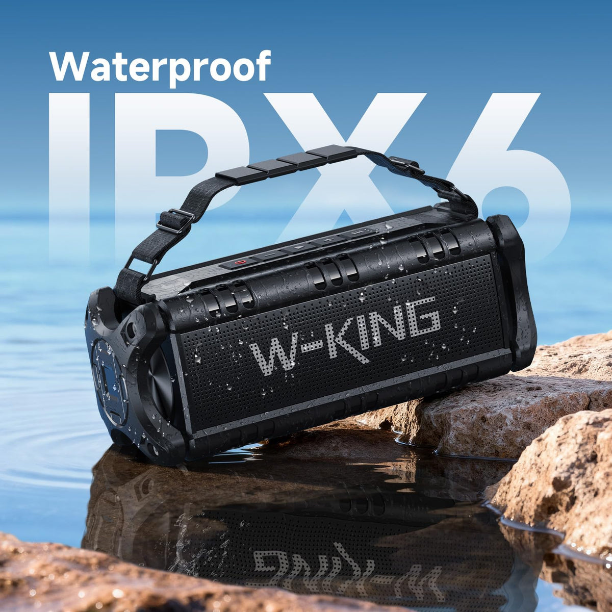 W-KING top panel with control buttons for quick EQ and mode changes