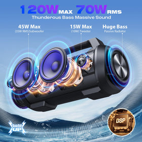 W-KING D10 dual 45W woofers and 15W tweeters deliver punchy lows and clear highs