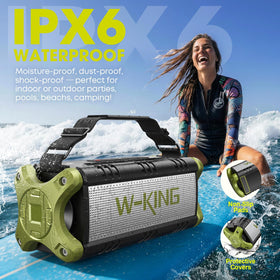 W-KING D8 in outdoor scene ready for beach or camping adventures